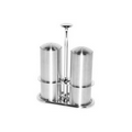 Crested Salt and Pepper Set Condiment Set with Holder